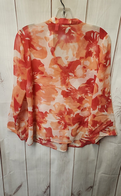 Chico's Women's Size 0 = US S Pink Floral 3/4 Sleeve Top