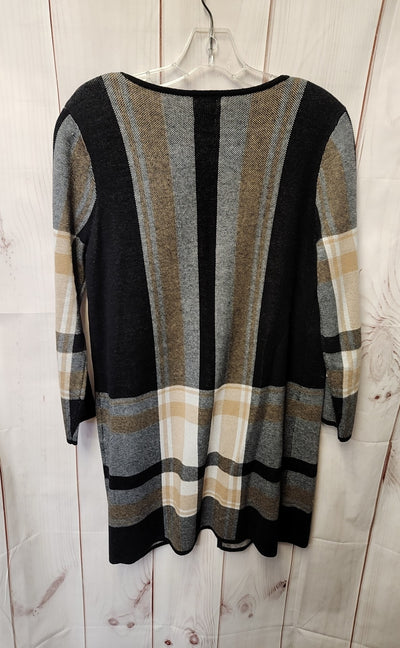 Anne Klein Women's Size M Black & Gray Cardigan