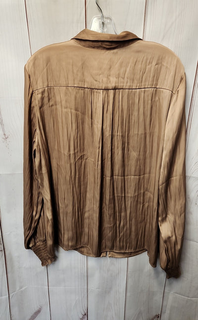 Rachel Zoe Women's Size XL Brown Long Sleeve Top