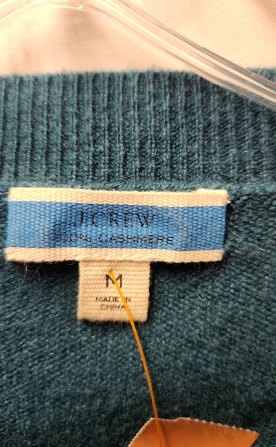 J Crew Women's Size M Green Cashmere Sweater