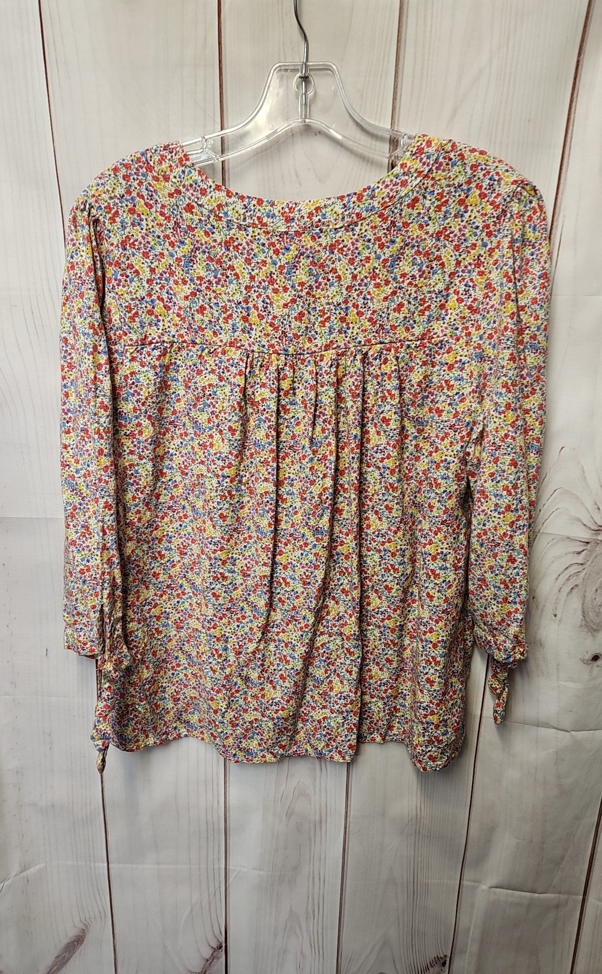 Rose & Thyme Women's Size XL Pink Floral 3/4 Sleeve Top