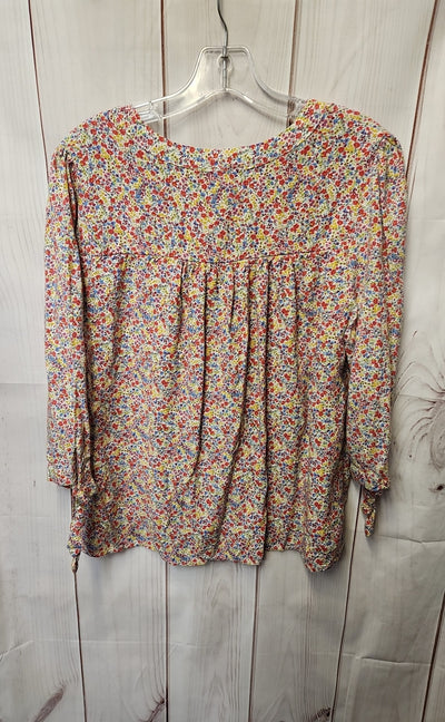 Rose & Thyme Women's Size XL Pink Floral 3/4 Sleeve Top