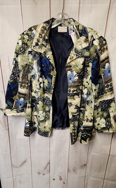 Alfred Dunner Women's Size 20 Green Floral Jacket