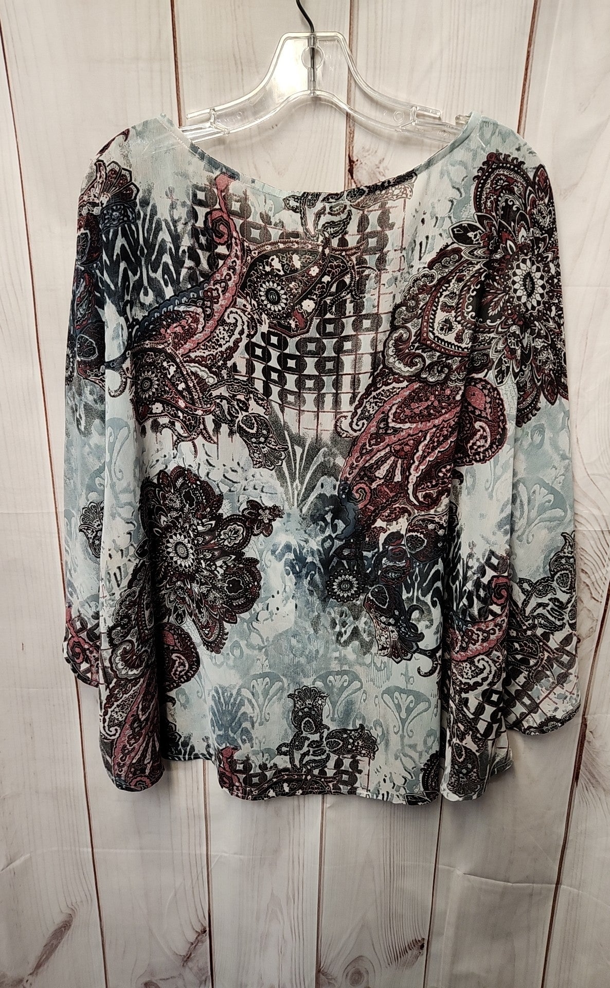 Chico's Women's Size Large/X-Large Blue & Red Poncho