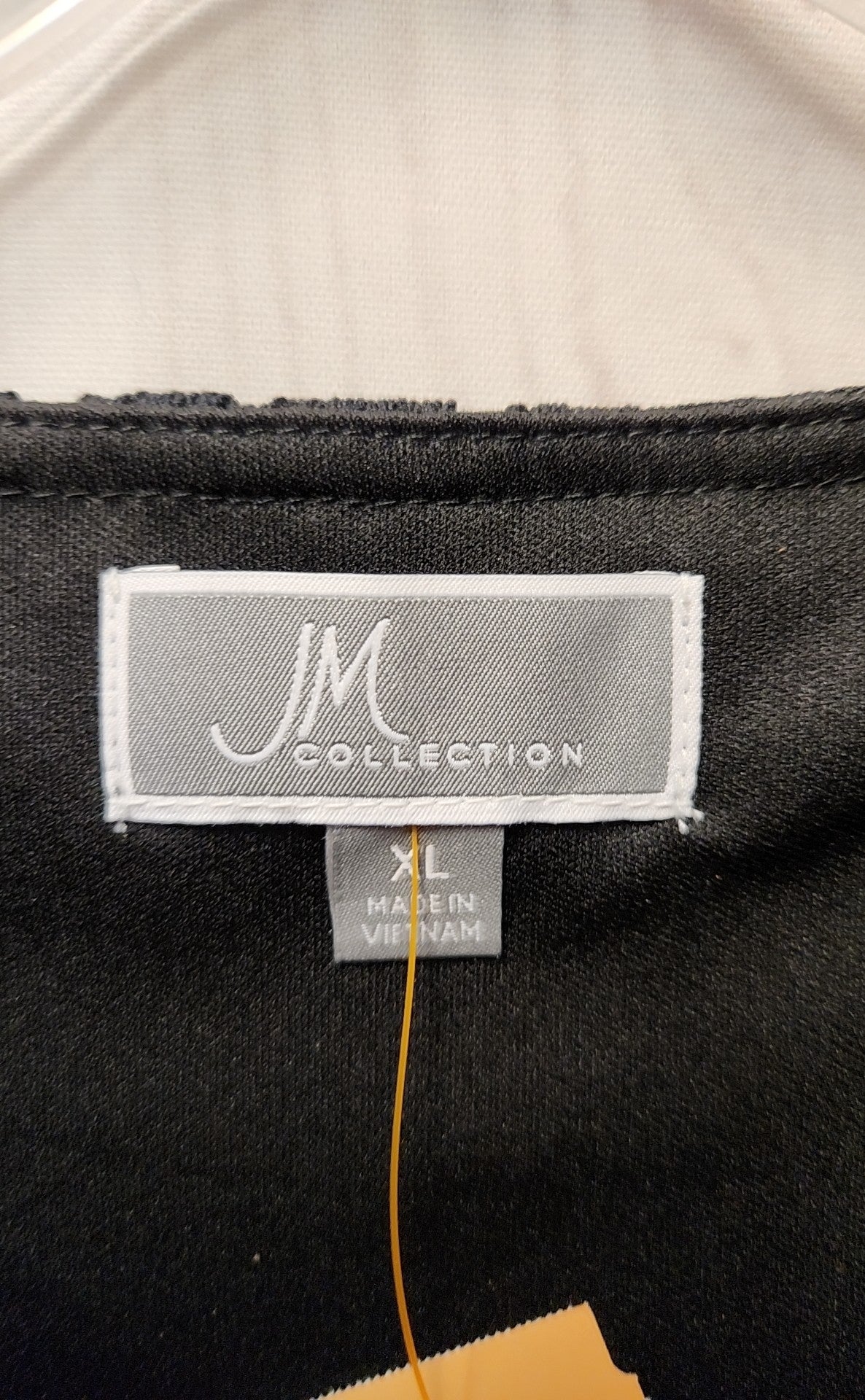 JM Collection Women's Size XL Black Lace Floral 3/4 Sleeve Top