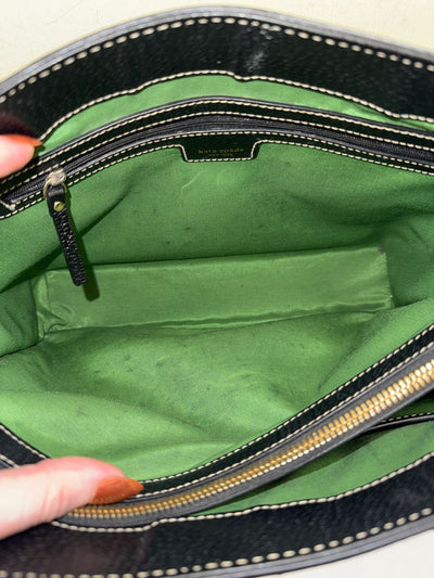 Kate Spade Black Leather Purse Bag AS IS - stains inside