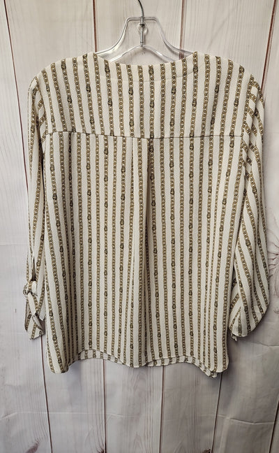 Michael Kors Women's Size L Beige Long Sleeve Top