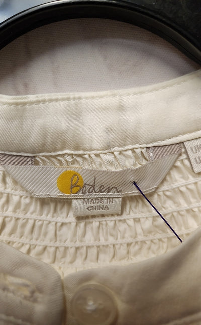 Boden Women's Size 8 White Short Sleeve Top