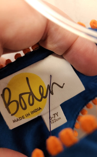 Boden Girl's Size 6/7 Blue Jumpsuit