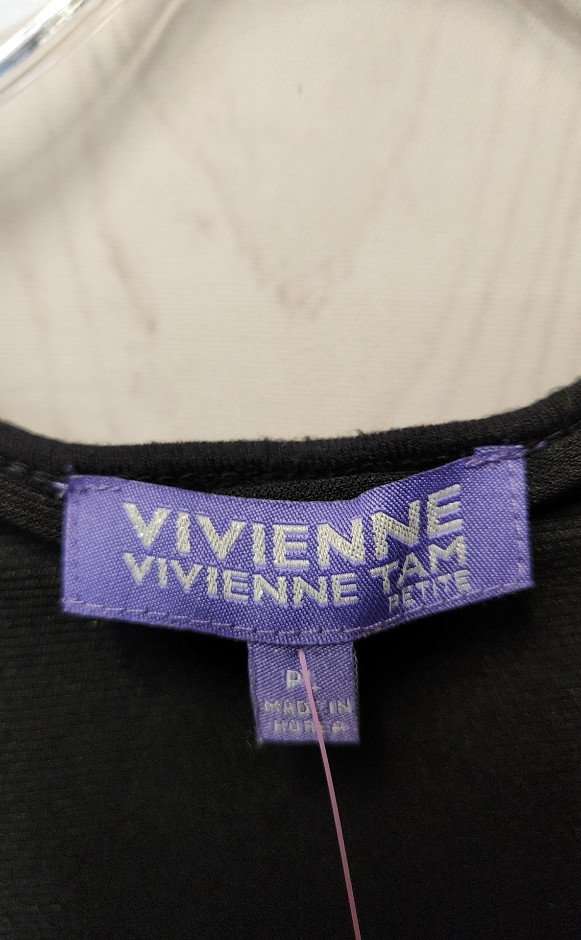 Vivienne Tam Women's Size L Petite Black Sleeveless Tunic Top
