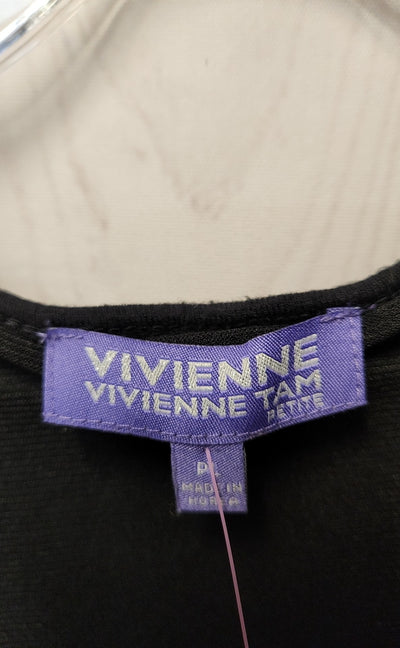 Vivienne Tam Women's Size L Petite Black Sleeveless Tunic Top