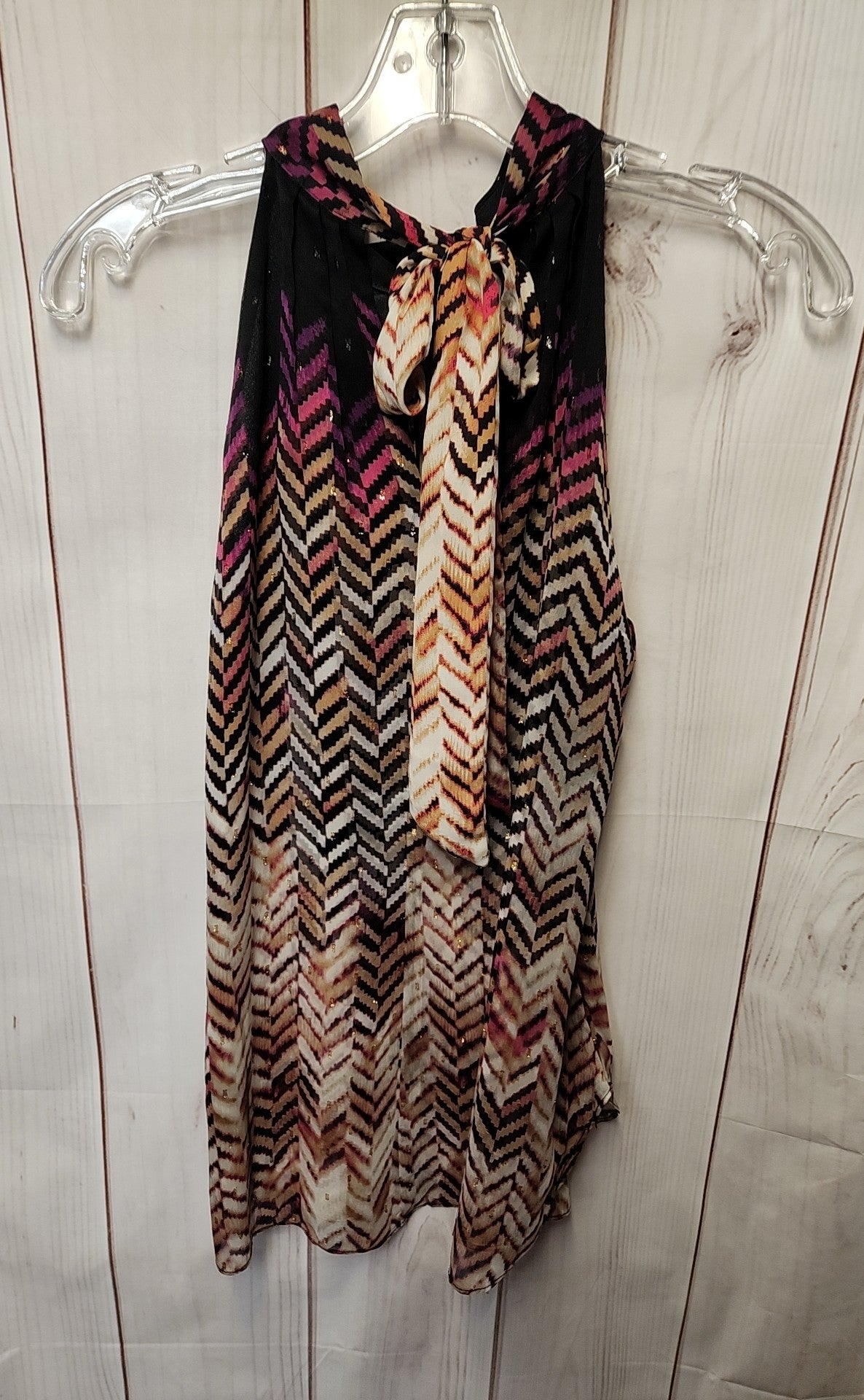 White House Black Market Women's Size 2 Black & Pink Sleeveless Top
