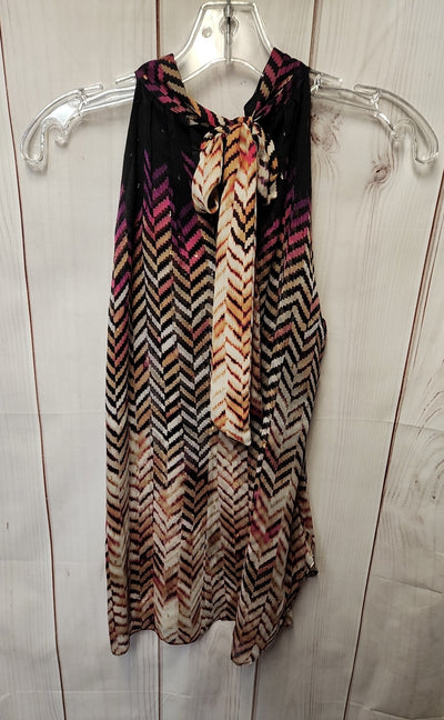 White House Black Market Women's Size 2 Black & Pink Sleeveless Top