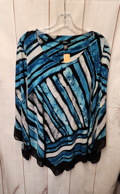 Alfani Women's Size L Blue 3/4 Sleeve Top