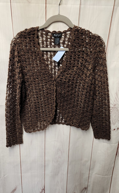 West End Women's Size S Petite Brown Cardigan