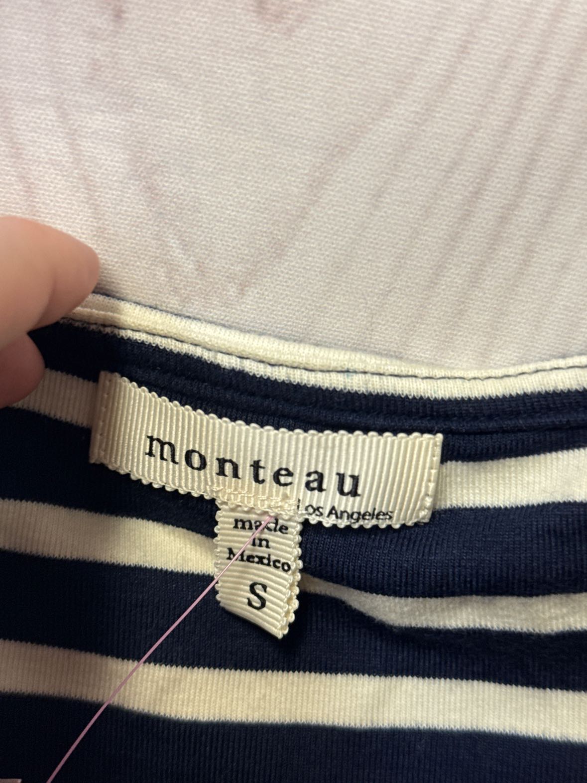 Monteau Women's Size S Navy & White Dress