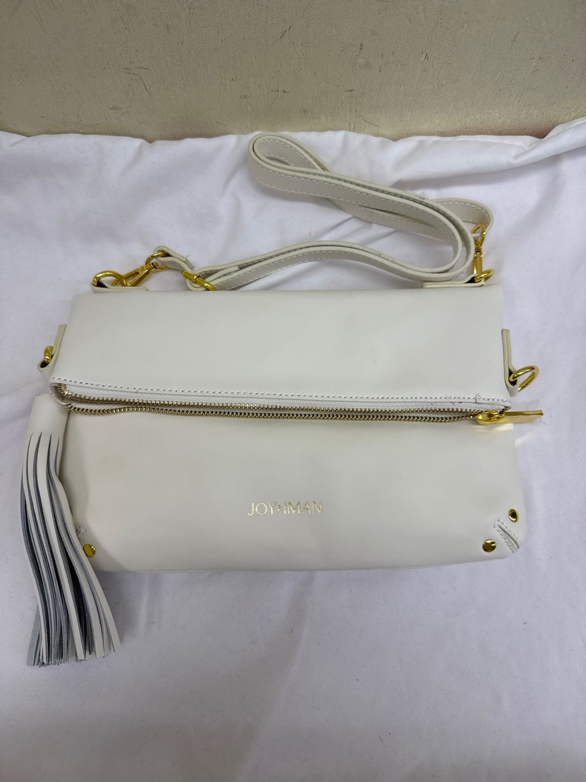 Joy & Iman White Purse Bag