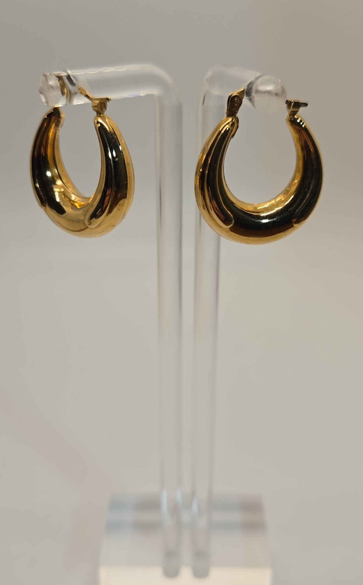 14K Yellow Gold Hoops Earrings - Approx 3/4" - Italy - 3.09 grams