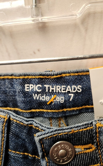 NWT Epic Threads Girl's Size 7 Blue Jeans Wide Leg