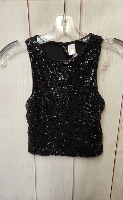 Divided Women's Size XS Black Sequined Sleeveless Top