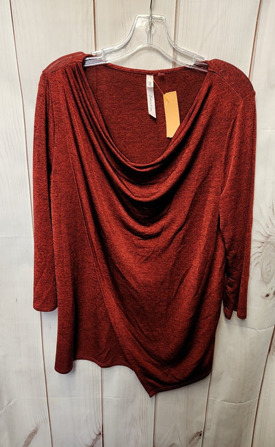 NY Collection Women's Size L Rainbow 3/4 Sleeve Top
