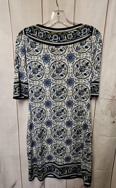 Max Studio Women's Size M White & Blue Dress