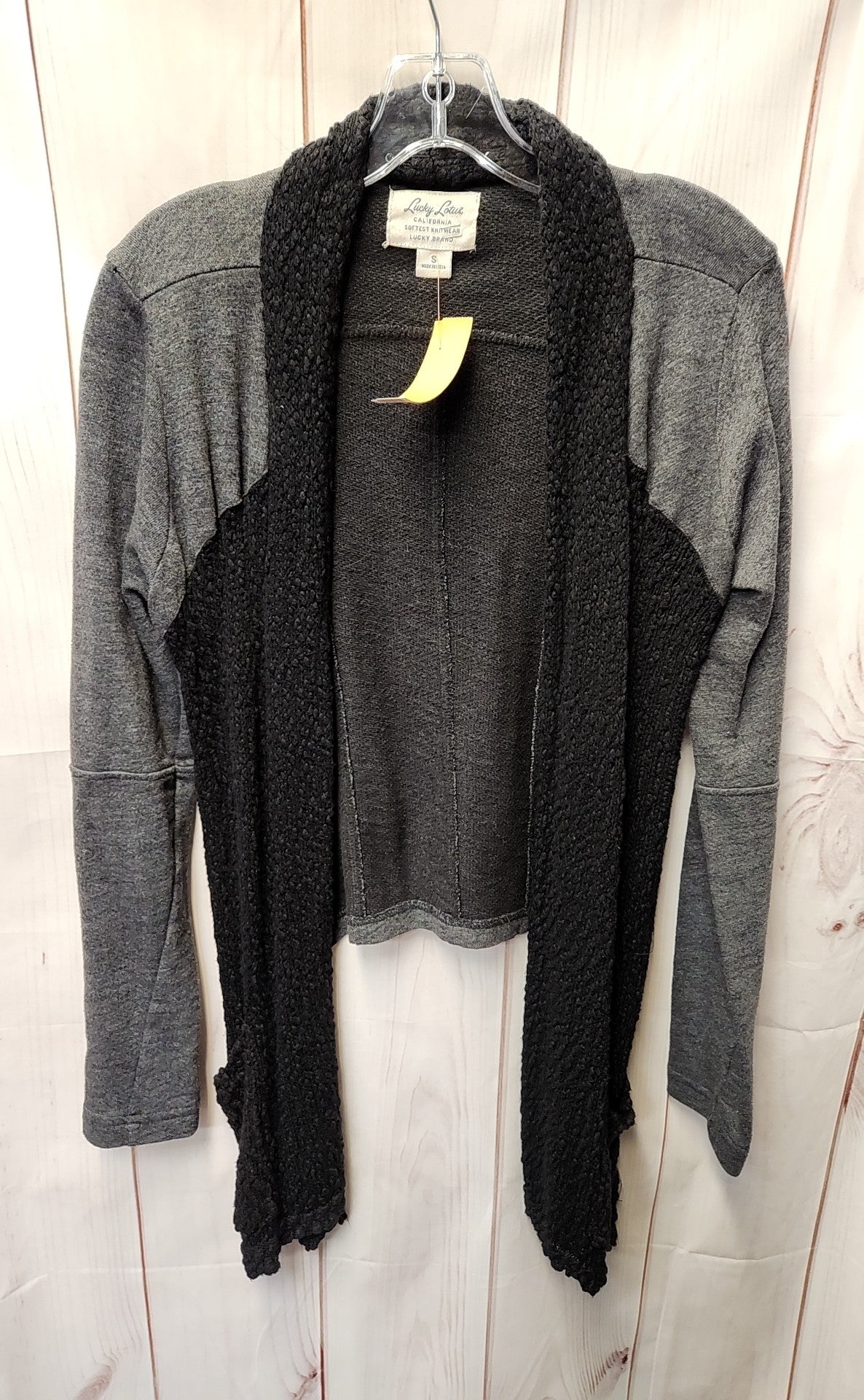 Lucky Lotus Women's Size S Gray & Black Cardigan