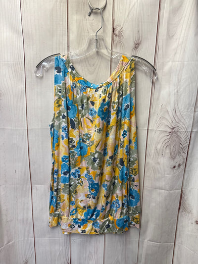 Loft Women's Size M Yellow Floral Sleeveless Top