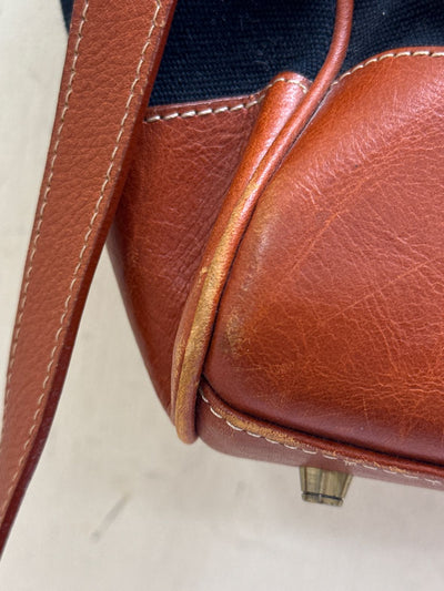 Zink Brand Brown & Black Leather Purse Bag AS IS - wear