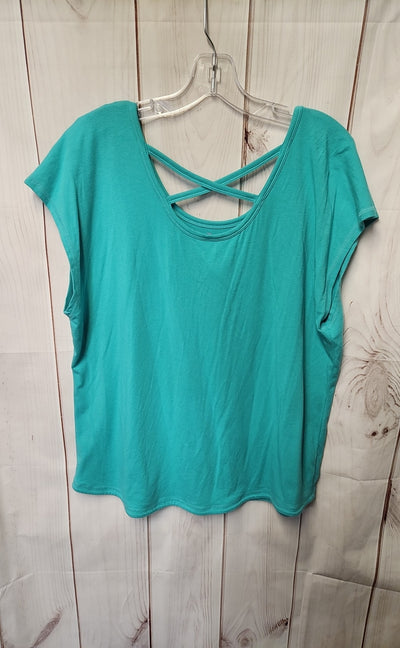 Talbots Women's Size XL Petite Teal Short Sleeve Top
