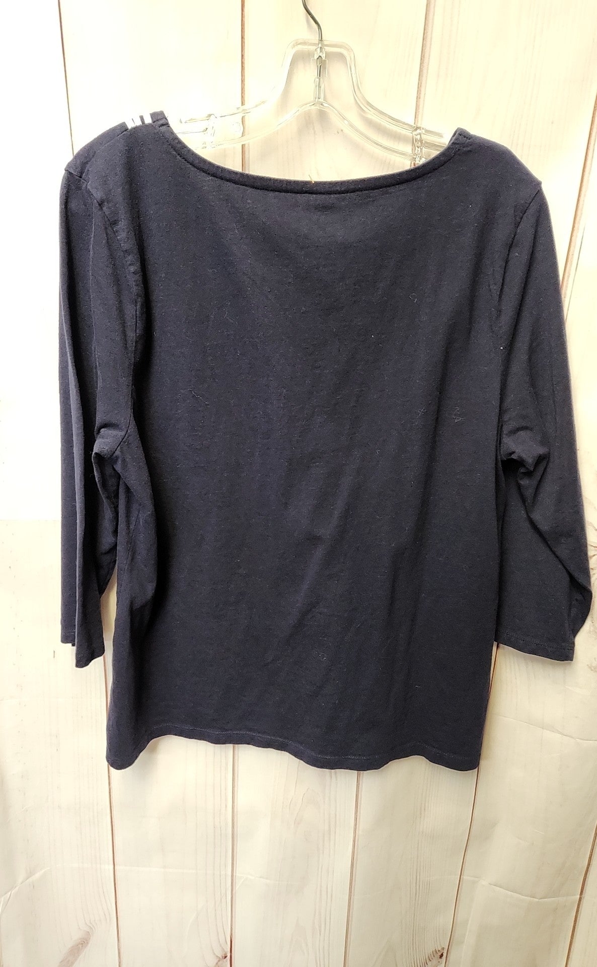 Talbots Women's Size XL Petite Navy 3/4 Sleeve Top