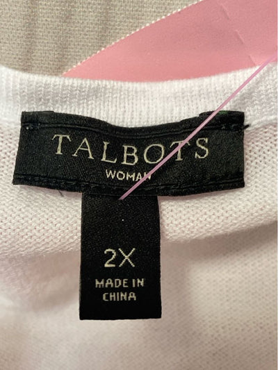 Talbots Women's Size 2X White Short Sleeve Top Watermelons