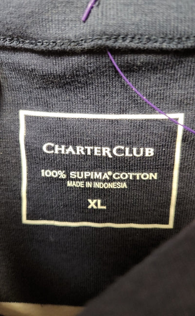 Charter Club Women's Size XL Navy 3/4 Sleeve Top