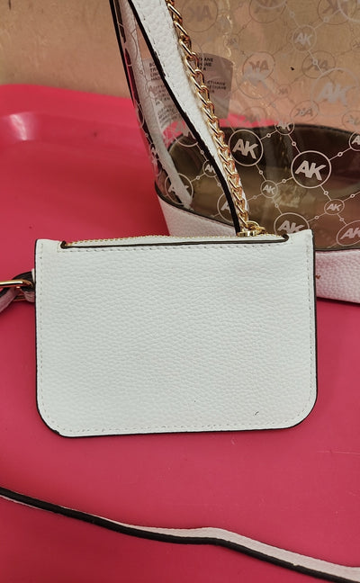 Anne Klein White Purse Bag & Wallet Set