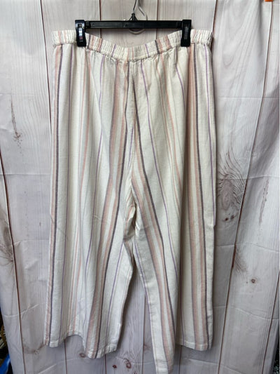 American Eagle Women's Size XXL White & Pink Pants