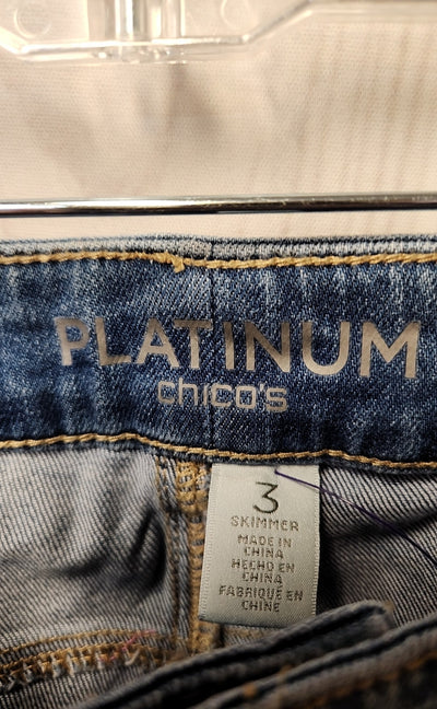 NWT Chico's Women's Size 3 = US 16 Blue Jeans Skimmer
