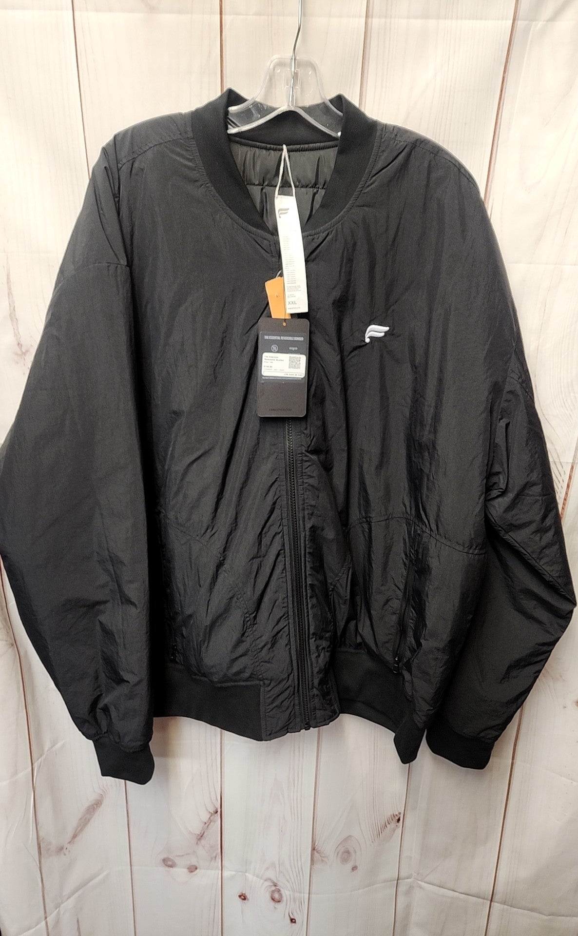 NWT Fabletics Men's Size XXL Black The Essential Reversible Bomber Jacket