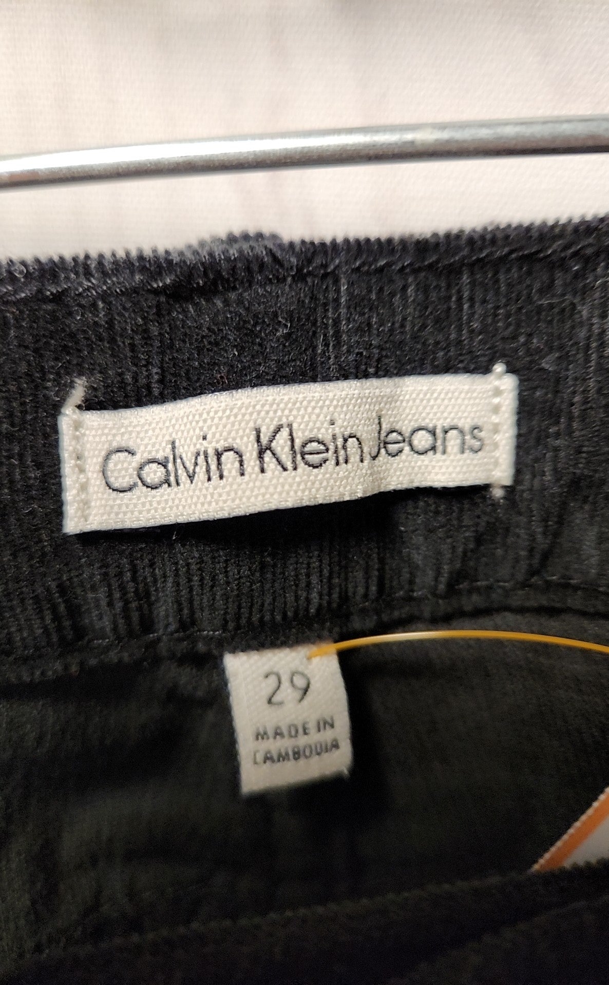 Calvin Klein Women's Size 29 (7-8) Black Corduroy Pants