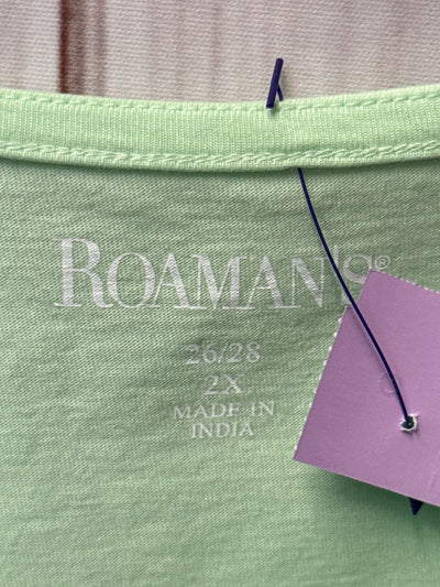 Roamans Women's Size 2X Green Long Sleeve Top