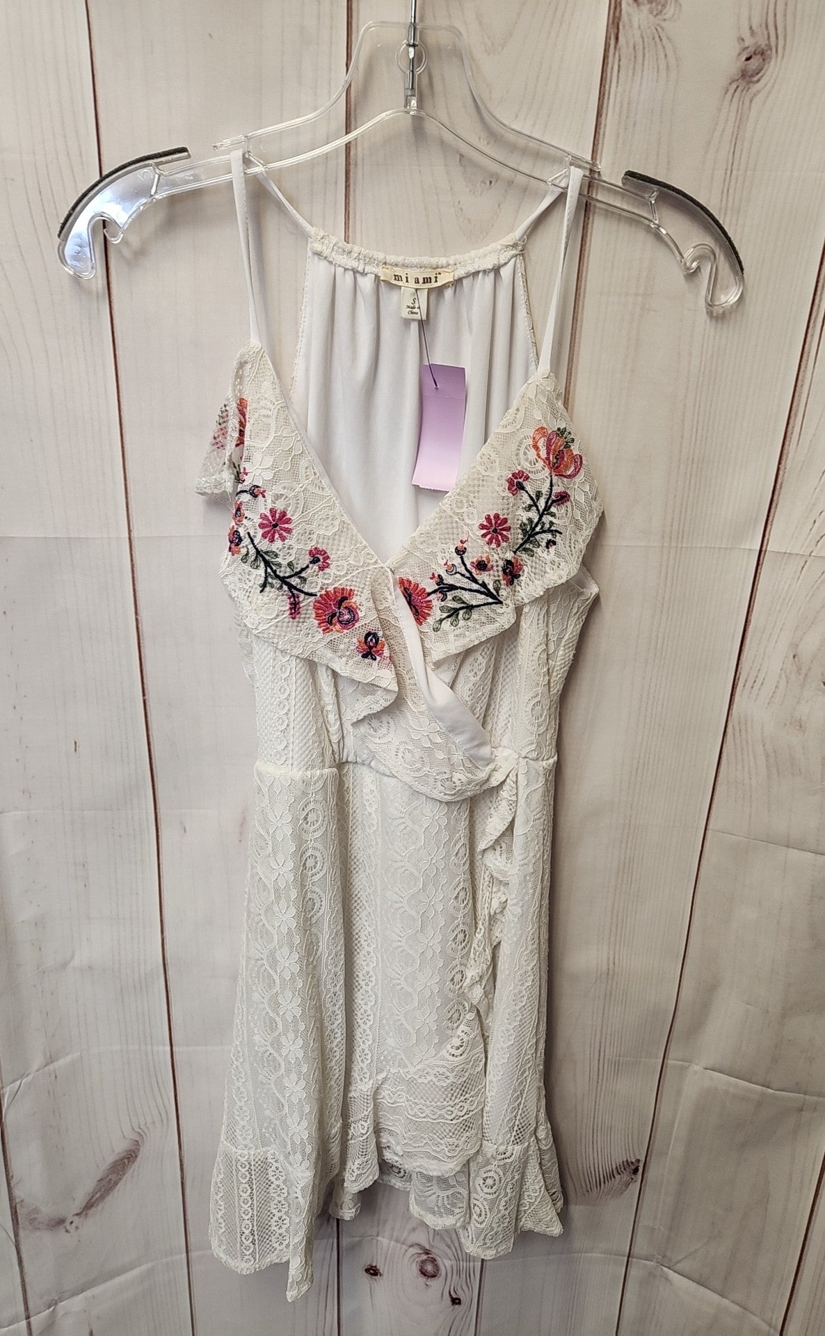 Mi Ami Women's Size S White Lace Floral Dress