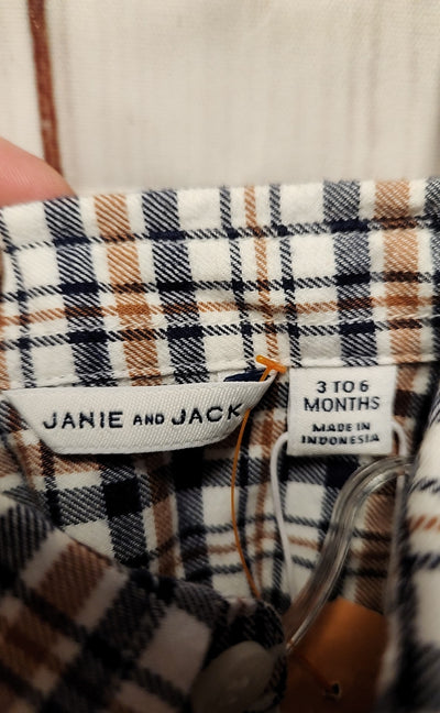NWT Janie & Jack Boy's Size 3-6 Months Brown Shirt