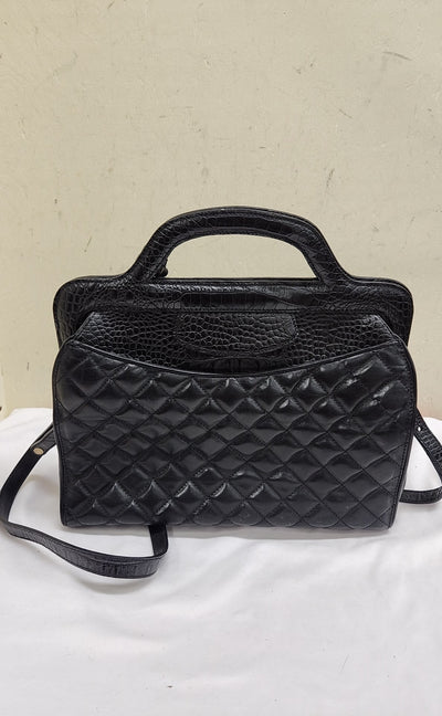 Brahmin Black Leather Purse Bag