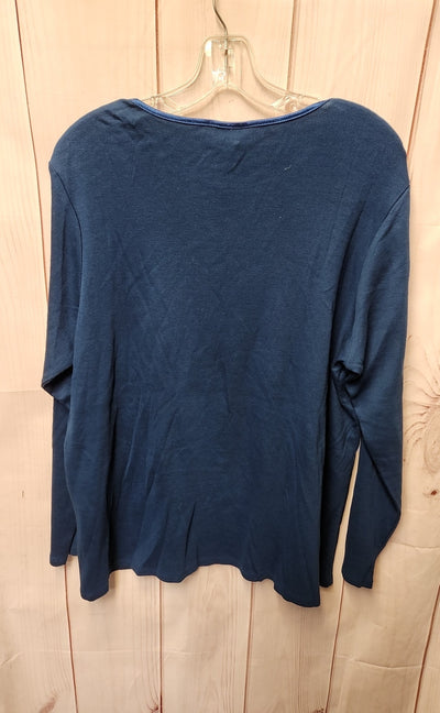 J Jill Women's Size XL Blue Long Sleeve Top