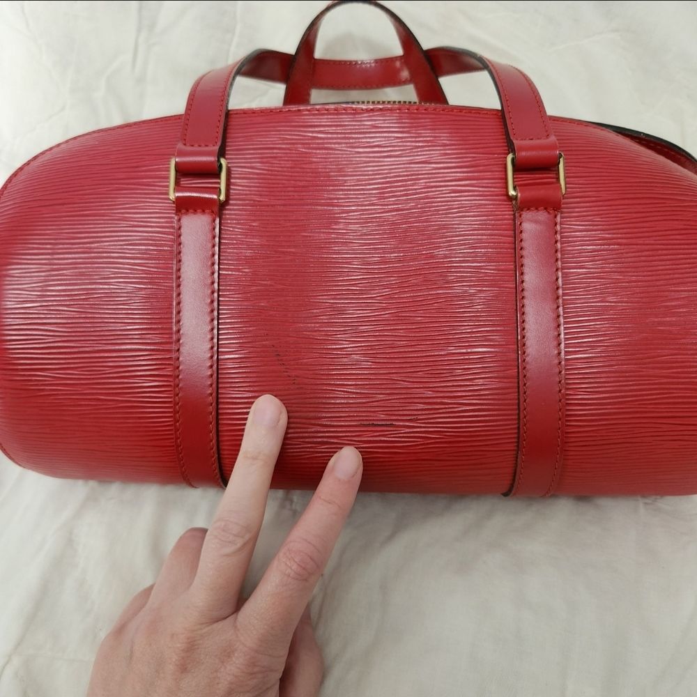 COA Louis Vuitton Epi Red Soufflot Papillion with Pouchette Pouch Purse Bag