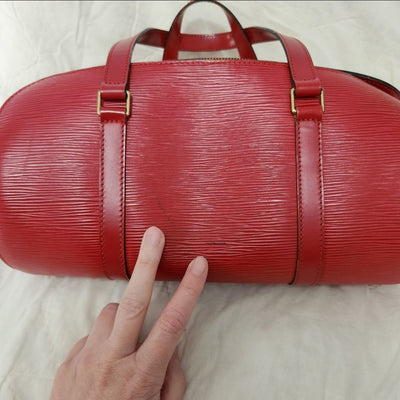 COA Louis Vuitton Epi Red Soufflot Papillion with Pouchette Pouch Purse Bag