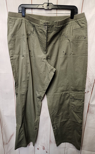 Chico's Women's Size 3 = US 16 Olive Green Pants