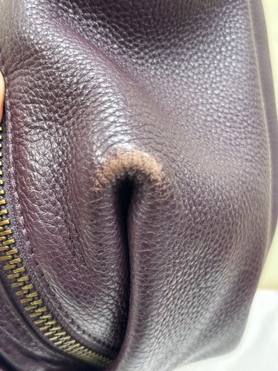 Pour la Victoire Purple Leather Hobo Shoulder Purse Bag AS IS - Wear