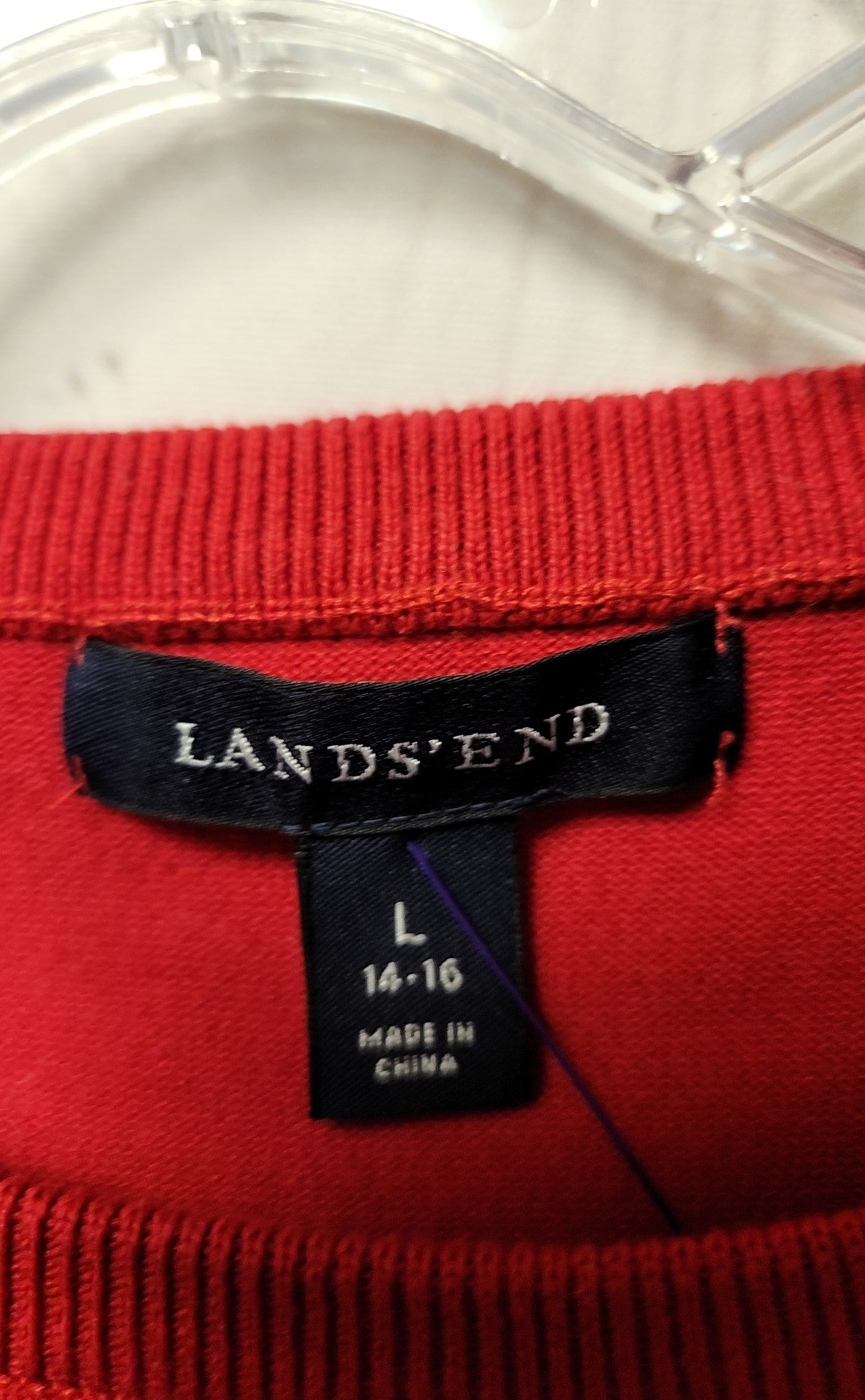 Lands End Women's Size L Red Short Sleeve Top