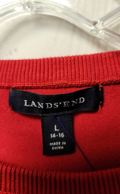 Lands End Women's Size L Red Short Sleeve Top