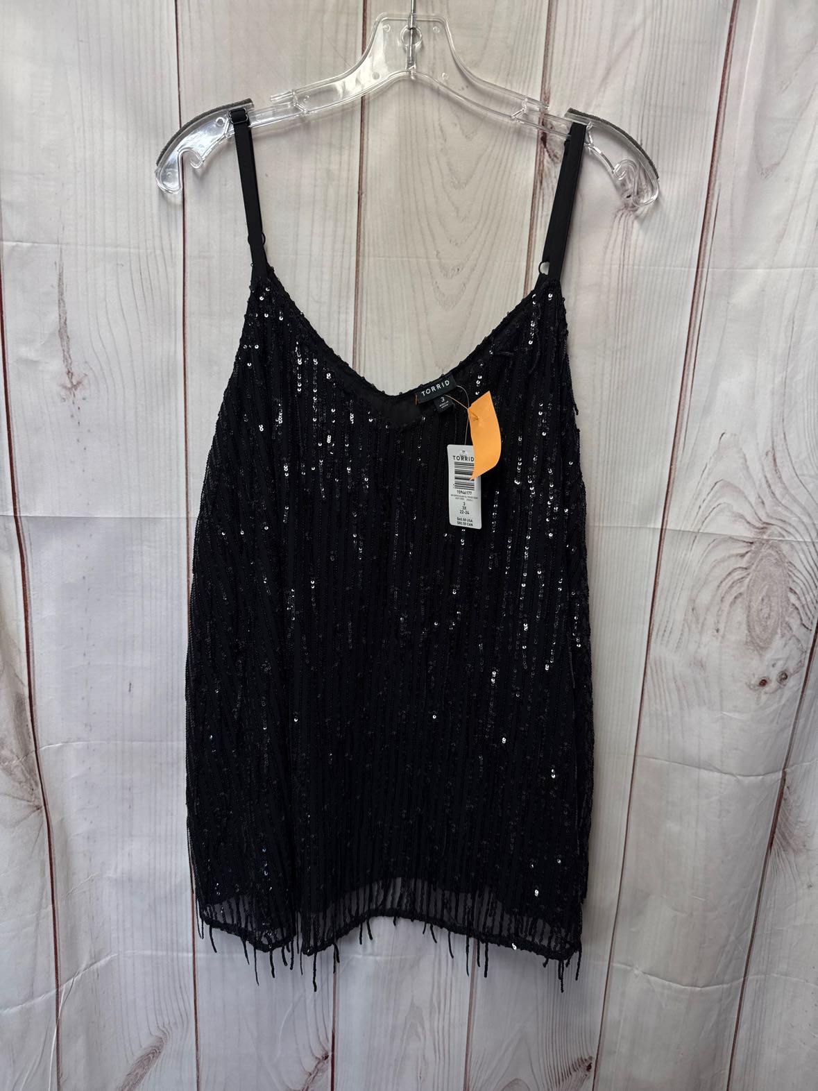NWT Torrid Women's Size 3X Black Sequined Sleeveless Top